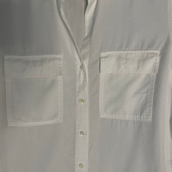 The Group Babaton Lyocell Career Button Up Long Sleeve Shirt Women XS Soft White - Picture 7 of 9